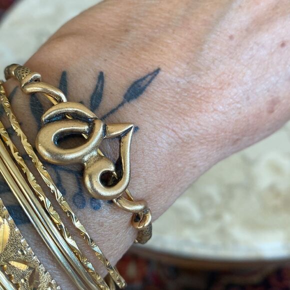 Alex and Ani Gypsy 66 Heart Wrap Antiqued Gold Finish Bracelet - Picture 4 of 11
